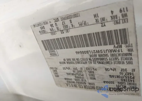 2001 Ford Expedition Xlt from USA, damaged, VIN 1FMRU15W21LB08646